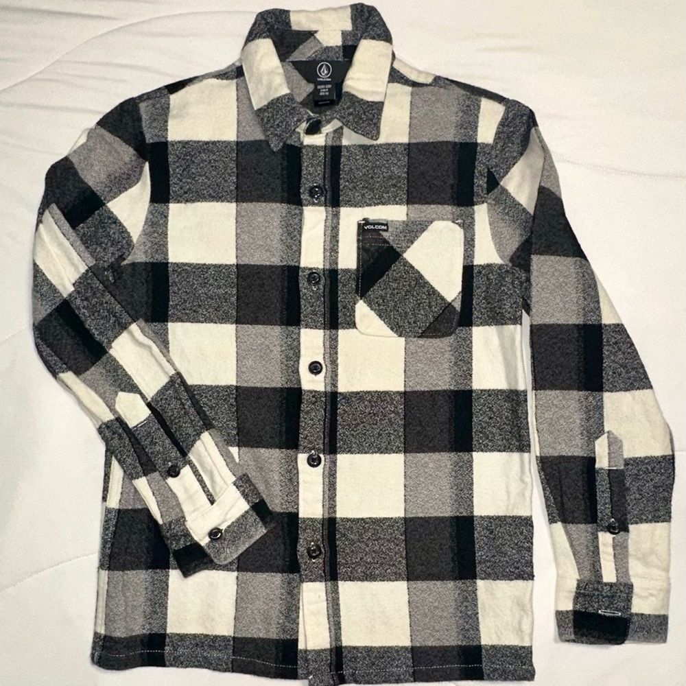 Volcom Little Boy's Neo Glitch Button Up Long Sleeve Flannel